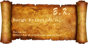 Bergh Krisztián névjegykártya